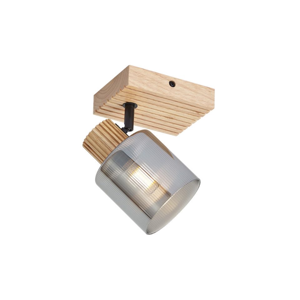 Qazqa Wandleuchte Gracy, ohne Leuchtmittel, E14, Braun, Modern, Holz, 1-flammig