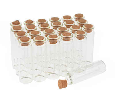 VBS XXL Trinkflasche Glasfläschen mit Korken 20 ml, 24 Stück
