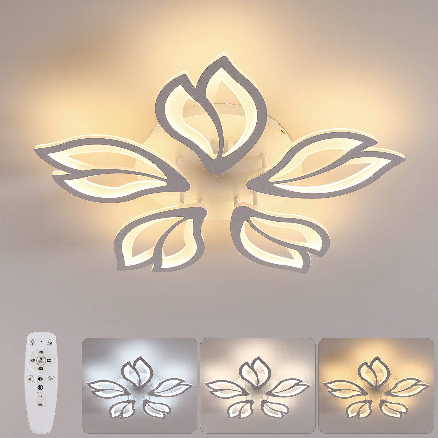 Goeco LED Deckenleuchte LED dimmbare Deckenlampe, günstig online kaufen