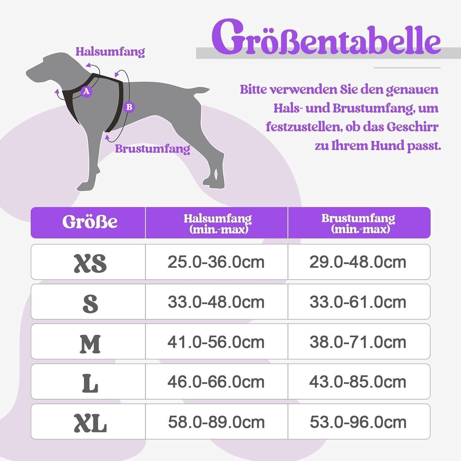 LuxusKollektion Hunde-Sicherheitsgeschirr Hundegeschirr Verstellbar No Pull Reflexstreifen Lila M (1er Pack)