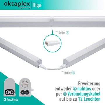 Oktaplex lighting LED Unterbauleuchte Riga 4W 28cm 230V, Ein-/Ausschalter, LED fest verbaut, Warmweiß, 3000K Lichtleiste Küche Unterschrankleuchte