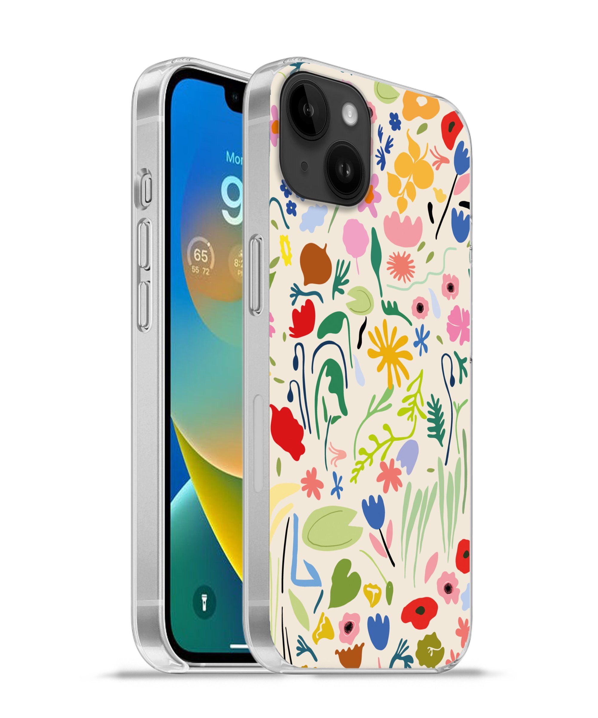 MuchoWow Handyhülle für Apple iPhone 14 Plus Blumen - Muster - Pflanzen, Smartphone-Bumper, Print, Handy Schutzhülle Dünn