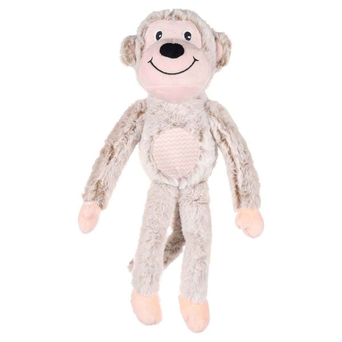 Tierkuscheltier Hundespielzeug Munka Affe beige