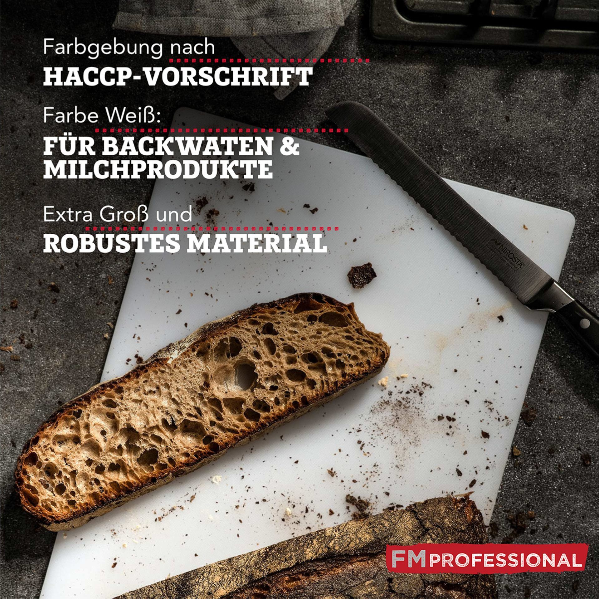 FMprofessional Schneidebrett Schneidebrett, Küchenbrett, Arbeitsbrett, Hackbrett