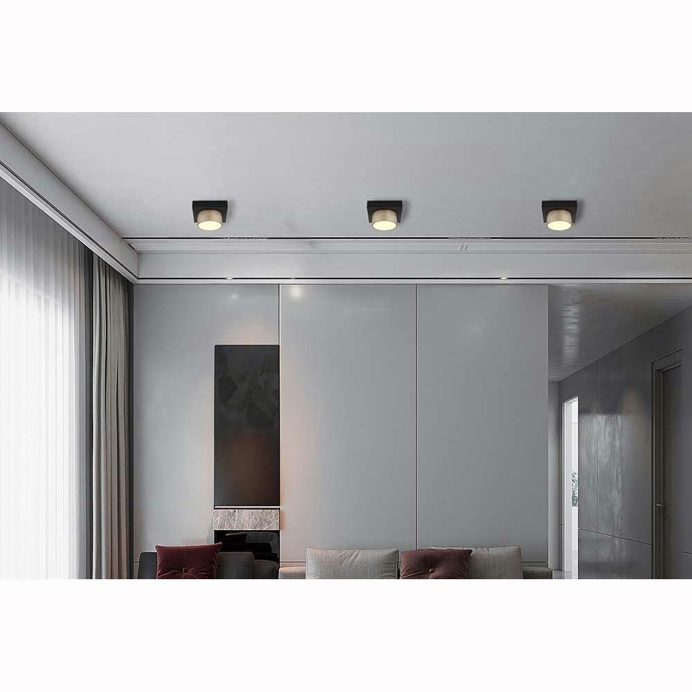 GLOBO LIGHTING LED Deckenleuchte, LED-Leuchtmittel fest verbaut, Warmweiß, Deckenleuchte LED Deckenlampe Wohnzimmerlampe Metall schwarz