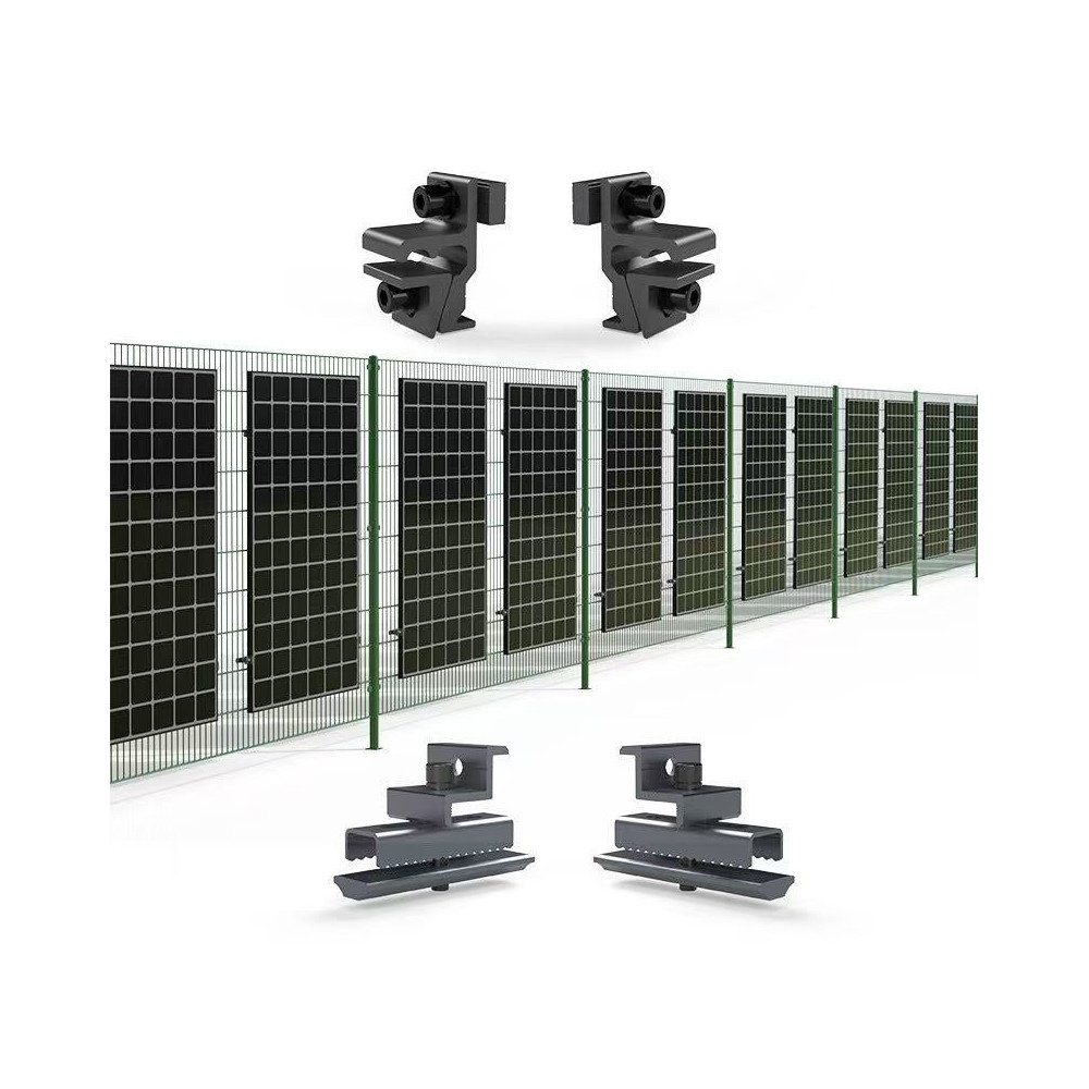 Home Feeling Klemmen PV-Zaunklemmen 4er Set schwarz – Direktmontage am Doppelstabzaun