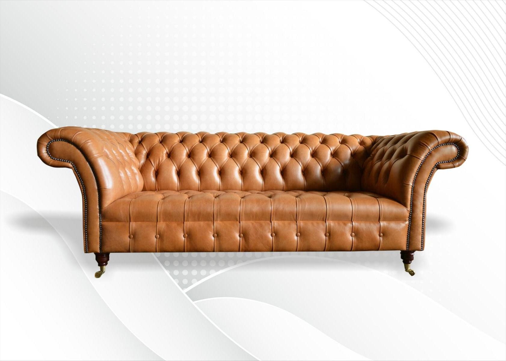 Sofa Luxuriöses Sofa im Chesterfield-Design, Polstergarnitur aus Leder