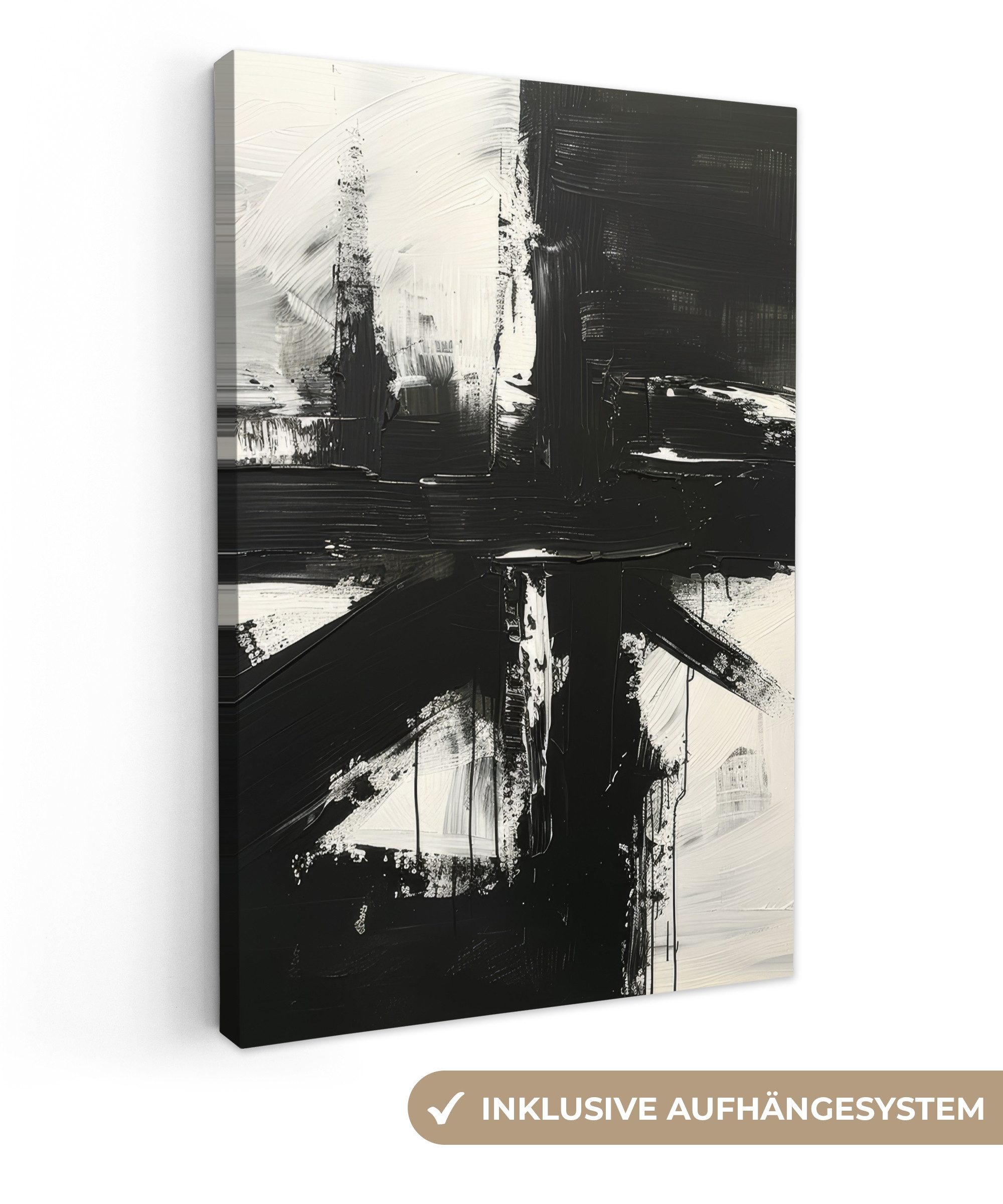 OneMillionCanvasses® Leinwandbild Modern - Schwarz und weiß - Abstrakt - Ku günstig online kaufen