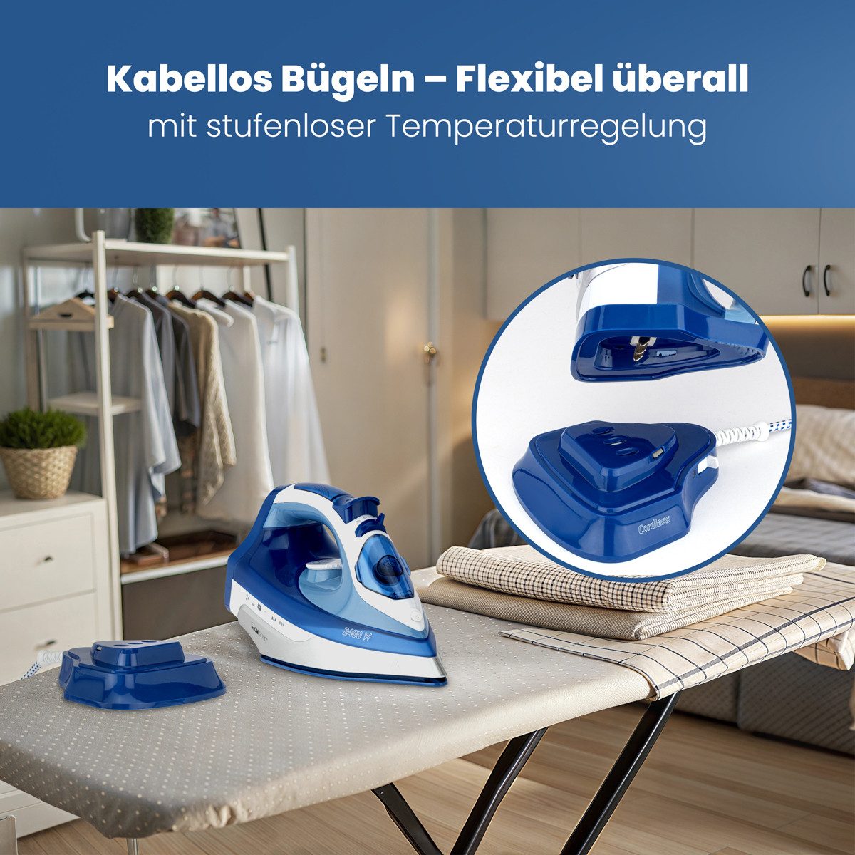 CLATRONIC Dampfbügeleisen DB 3706, 2400W, ohne Kabel, 350ml Tank