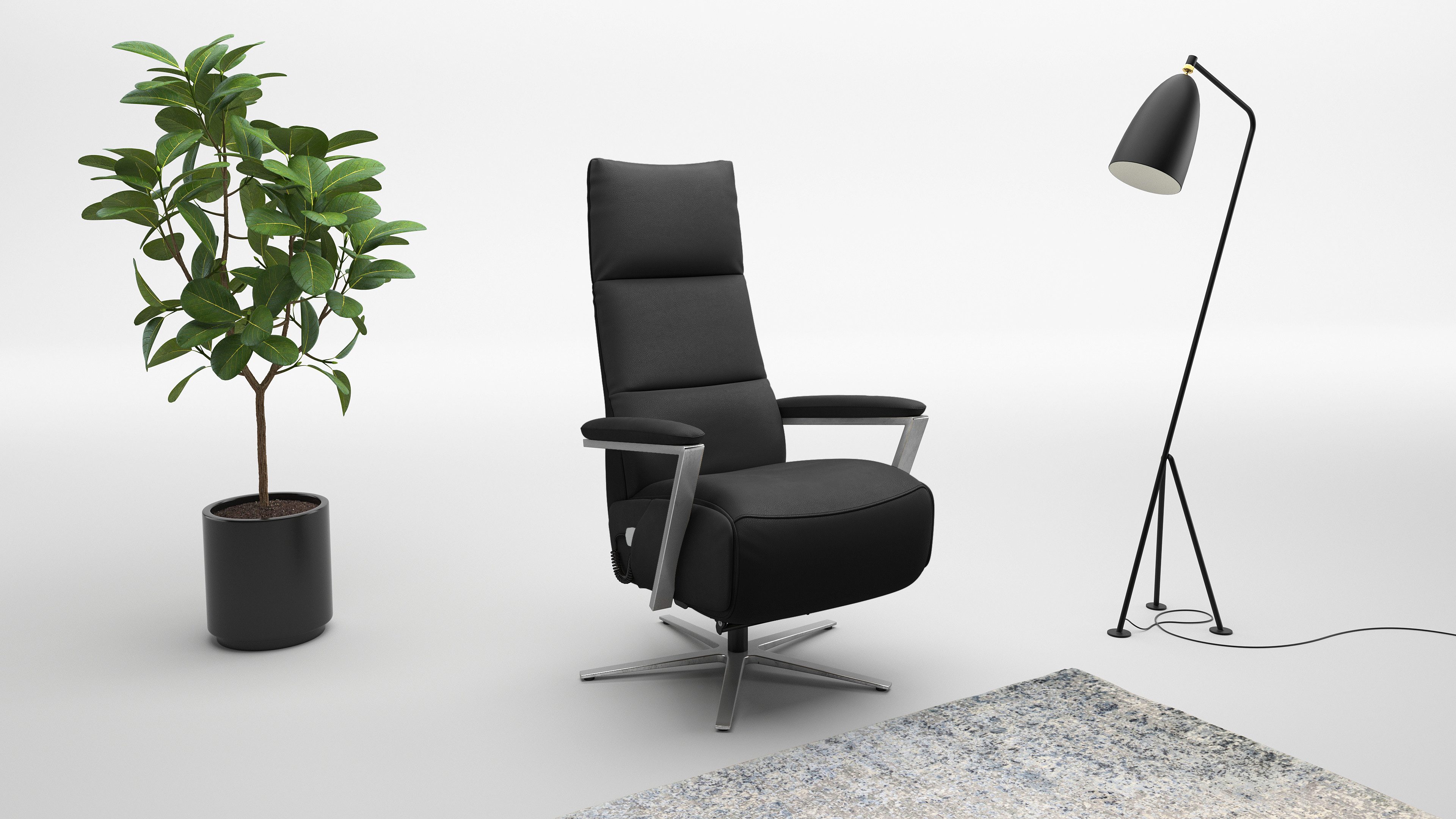 sit&more TV-Sessel Vario Comfort, inkl. Kopfteilverstellung & 360° Drehfunktion, mit Gasdruck, Höhe der Armlehnen 64cm