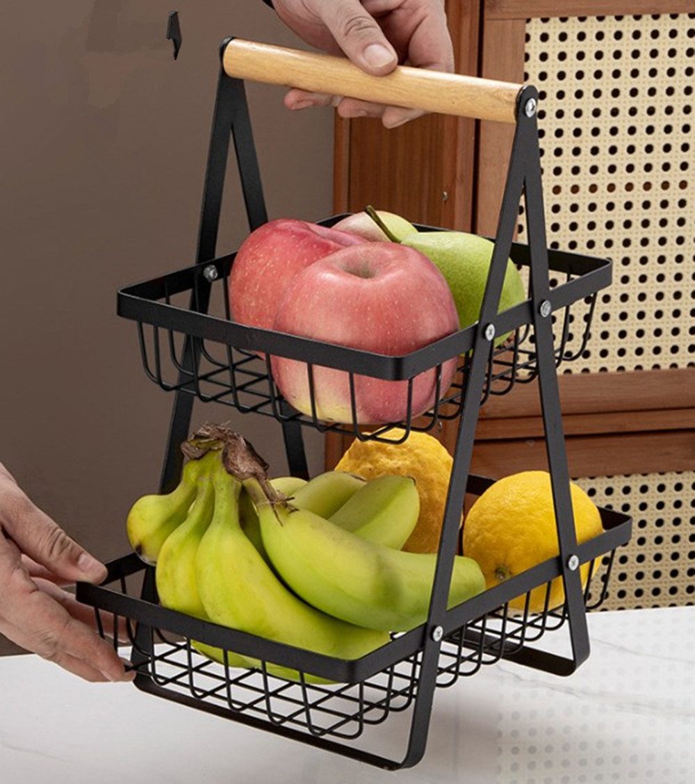 XDeer Obstschale 2/3 Stöckig Obstkorb,Abnehmbar Obst Etagere,Küchen Moderne Etagen, Obstschale,Obstschale Metall,Geeignet zum Platzieren von Obst,Kuchen