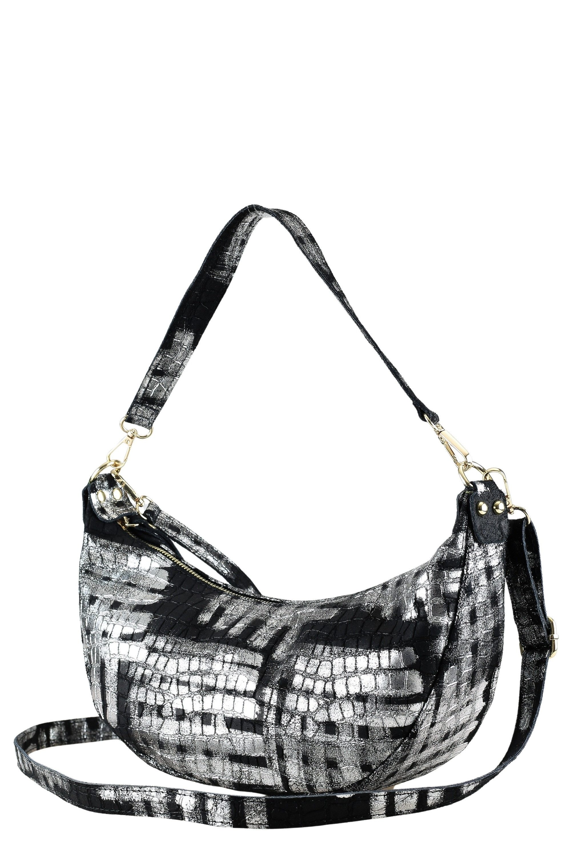 COLLEZIONE ALESSANDRO Schultertasche Silbermond, elegant-luxuriöse Tasche mit silber-Finish