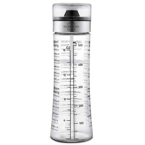 SILBERTHAL Dressing Shaker 500ml, Glas, Salatsaucen Behälter mit integrierter Skala, perfekt zum Mitnehmen