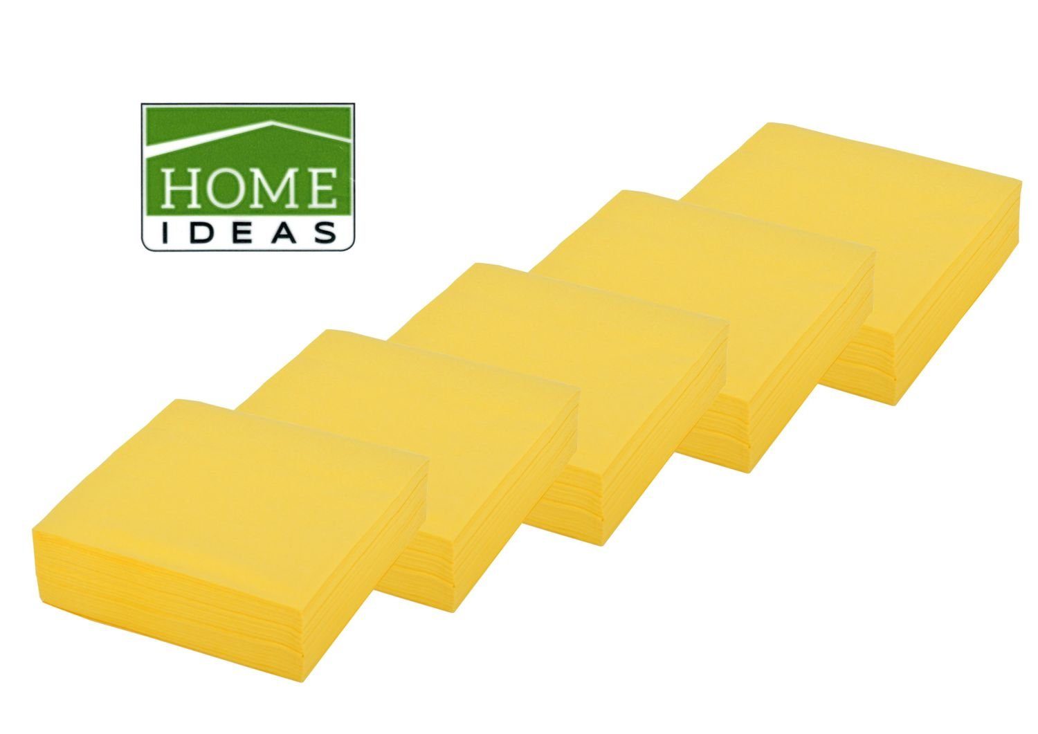 Home Ideas Papierserviette 250 Servietten gelb 33x33cm 3lagig 1/4 Falz Papierserviette Tischdeko