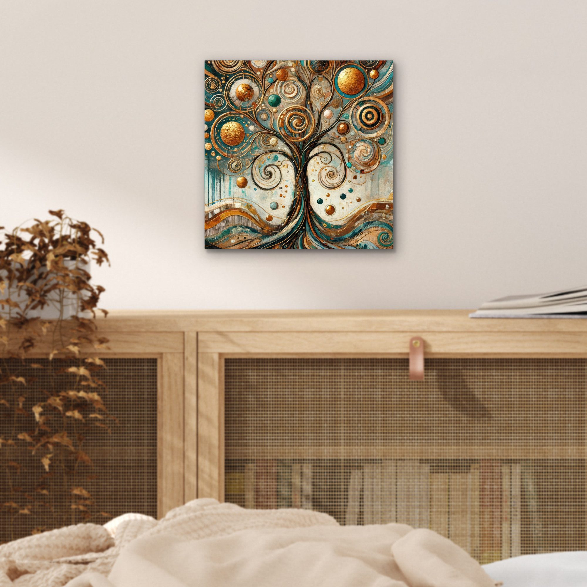 MuchoWow Metallbild Baum des Lebens - Baum - Abstrakt - Modern, Inkl. Aufhängung, Alu-Dibond-Druck, Wandbild aus Metall, Aluminium deko, 20x20 cm – Bild 5 von 5
