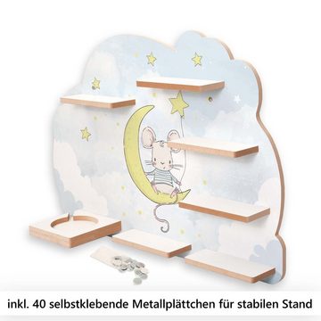 Kreative Feder Wandregal MUSIKBOX-REGAL Maus & Sterne, für TONIE-BOX und TONIES inkl. 40 Metallplättchen