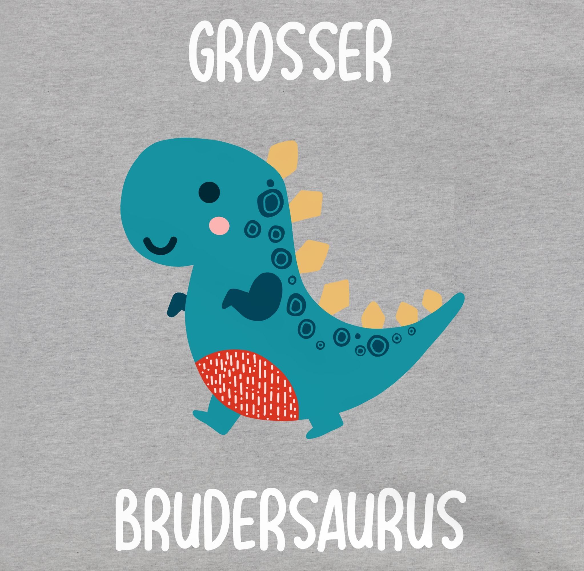 Großer meliert Sweatshirt Grau Shirtracer Bruder Brudersaurus 3 Großer