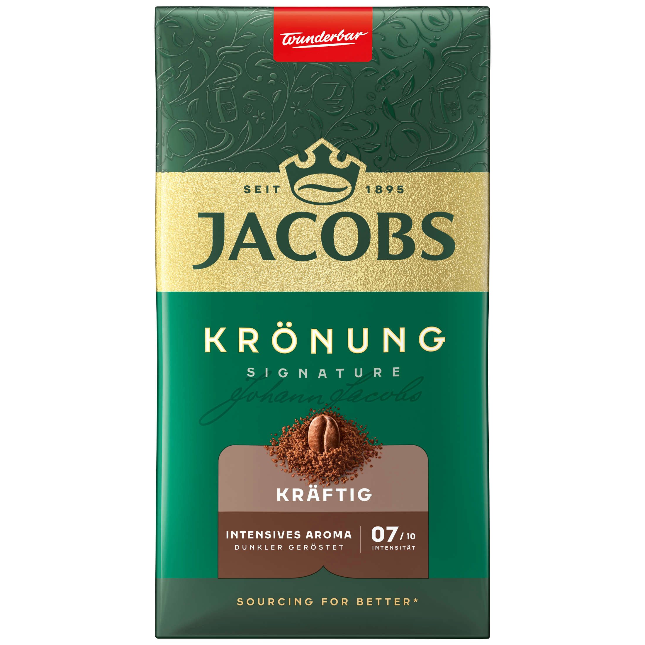 JACOBS Kaffee Filterkaffee Krönung Kräftig vollmundig Röstkaffee gemahlen 12 x 500 g, 6000 g, (Packung, 12er Pack)