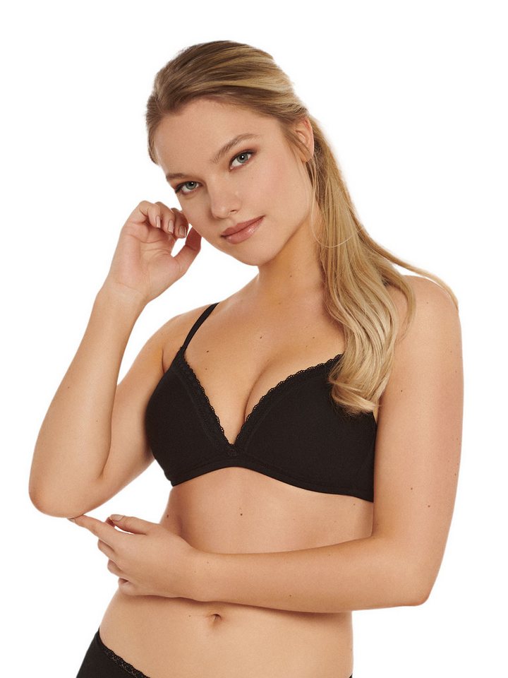 Lisca Schalen-BH Triangel BH ohne Bügel Ines (Stück, 1-tlg) Soft-Cups, mit Baumwolle, Uni, Basic