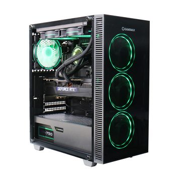 GAMEMAX Gaming-PC (AMD Ryzen 7 5700X, RTX 4060, 32 GB RAM, 2000 GB SSD, Wasserkühlung, PCIe SSD Gen4, Windows 11)