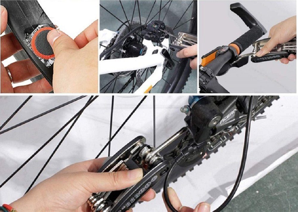 Fahrradwerkzeugset, 16 Fahrradflicken COOL-i ® (16-St), Reifenheber Reparaturset in 1 Multitool und