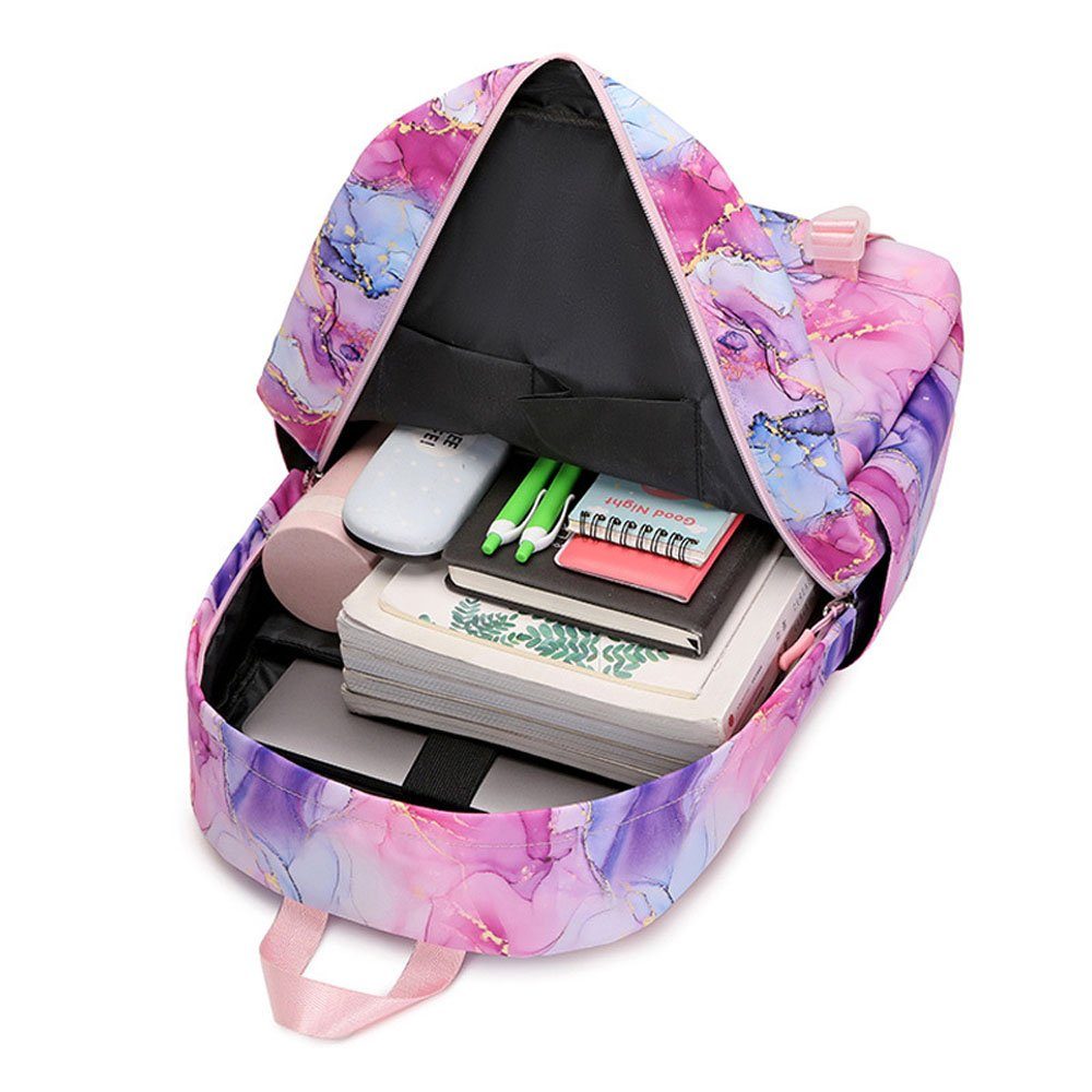 autolock Girls Casual Schulrucksack rot Backpack Teen mit Bag School Lunch