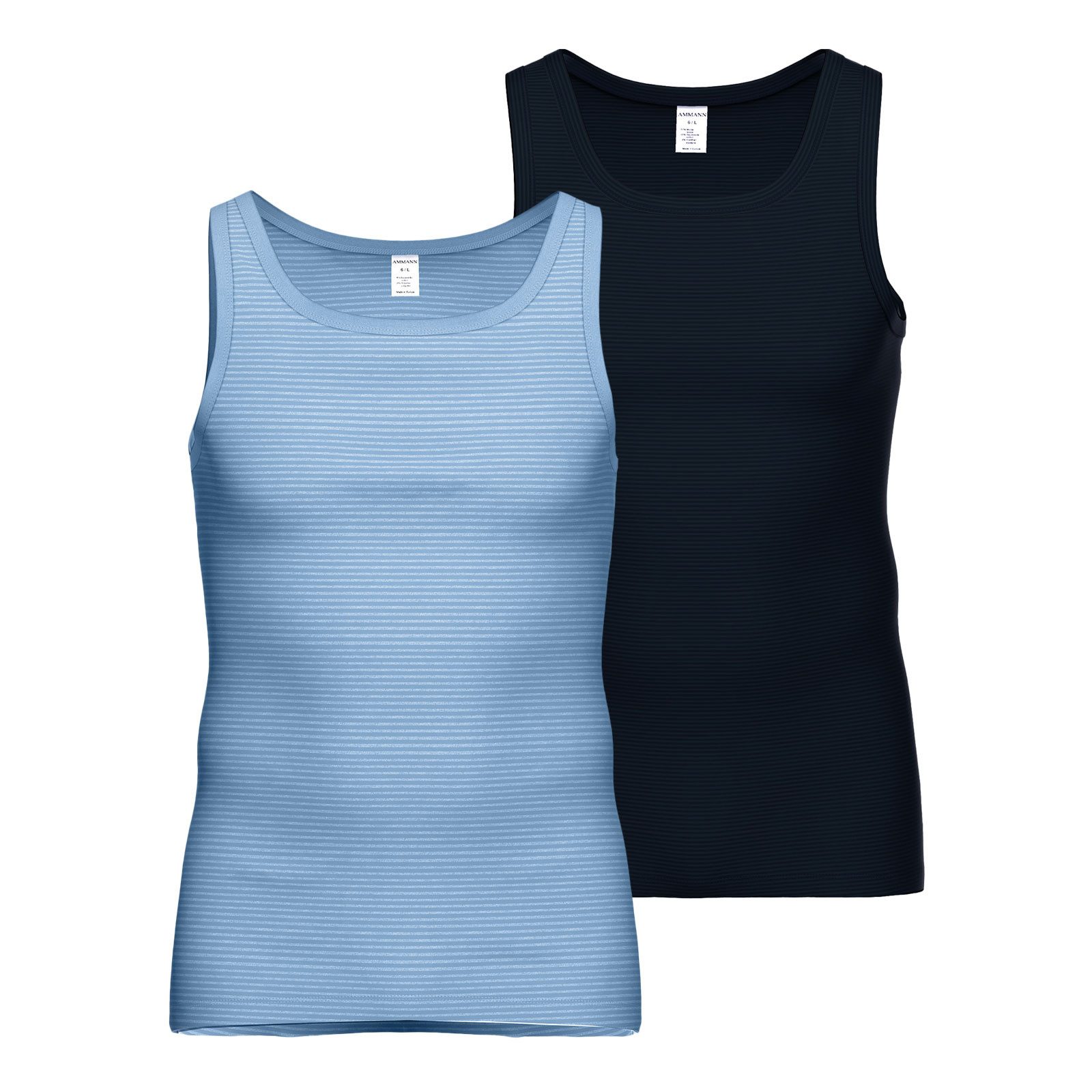 Ammann Unterhemd Jeans Unterhemd (2-St., 2 Stück) mit Streifen