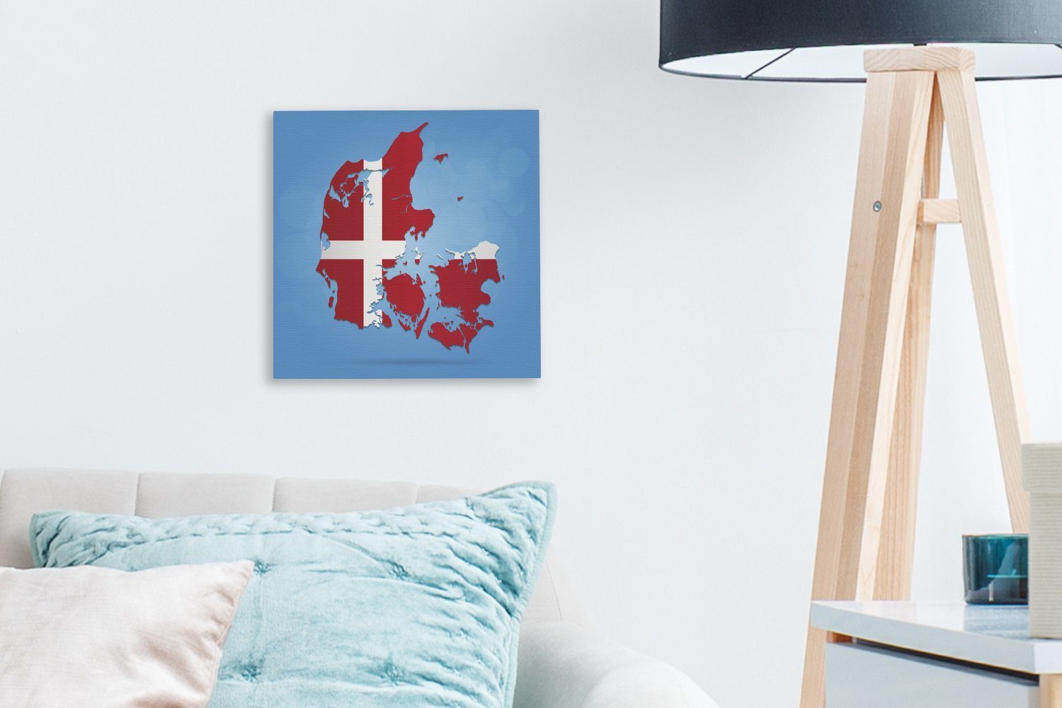 den Farben Leinwandbild Bilder Dänemark Leinwand Schlafzimmer Wohnzimmer OneMillionCanvasses® Illustration der (1 Flagge, für in von St),