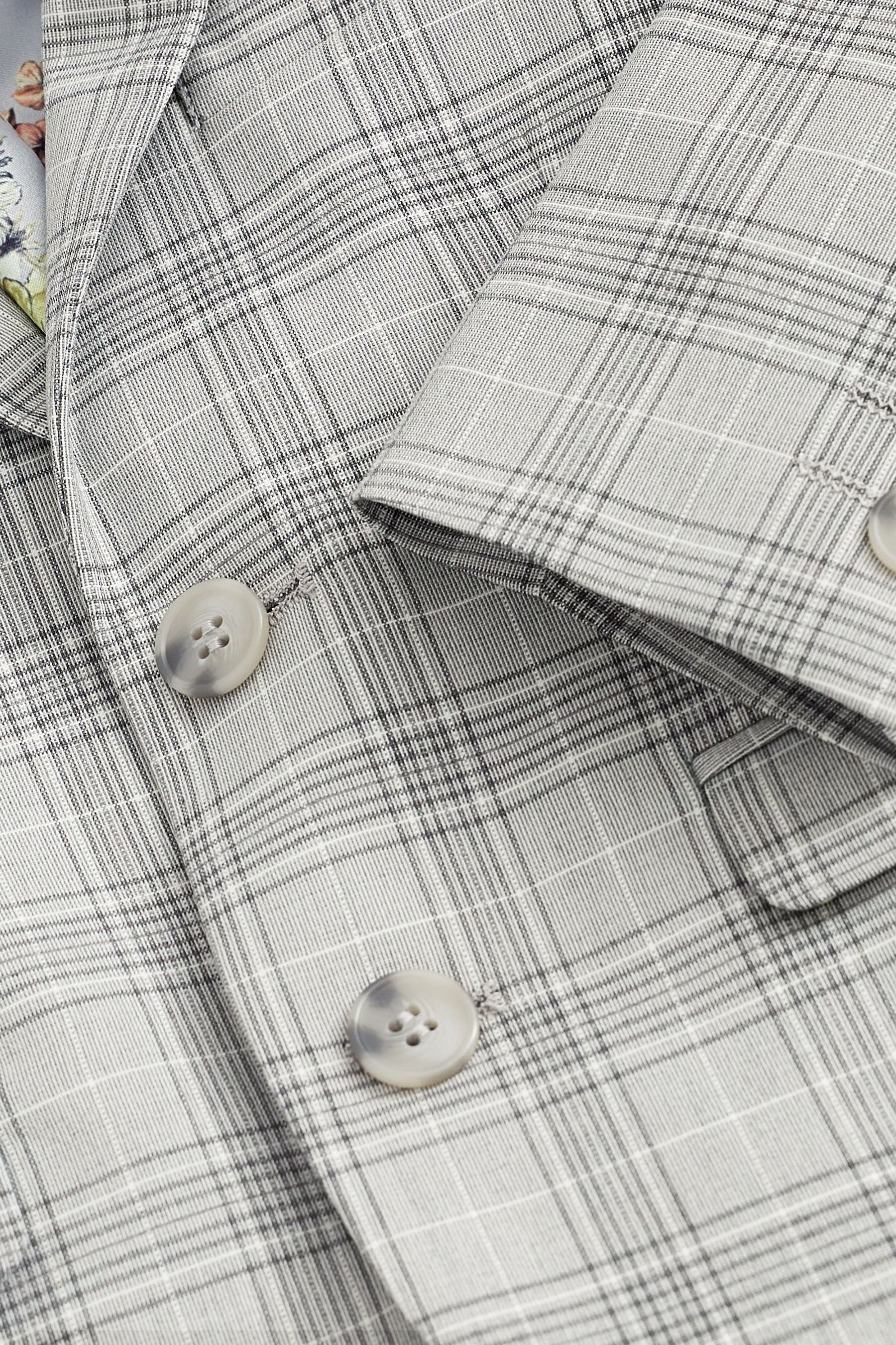Next Baukastensakko Skinny Fit Check Anzug-Sakko (1-tlg) Grey
