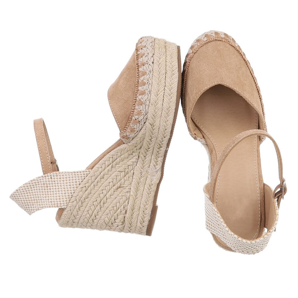 Ital-Design Damen Keilabsatz-Sandalen mit Jute-Detail Plateaupumps günstig online kaufen