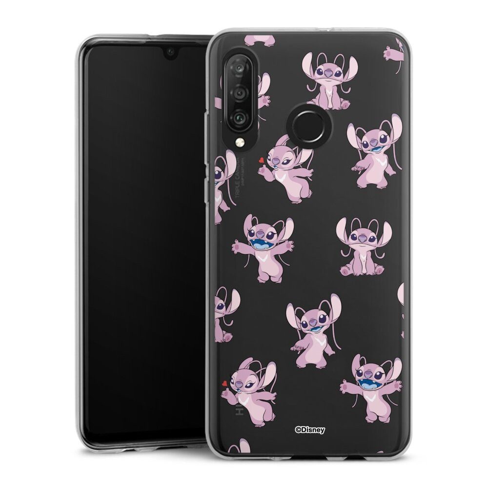 DeinDesign Handyhülle Lilo & Stitch Engel Disney Angel Faces Pattern Transparent, Huawei P30 Lite Premium Silikon Hülle Bumper Case Handy Schutzhülle