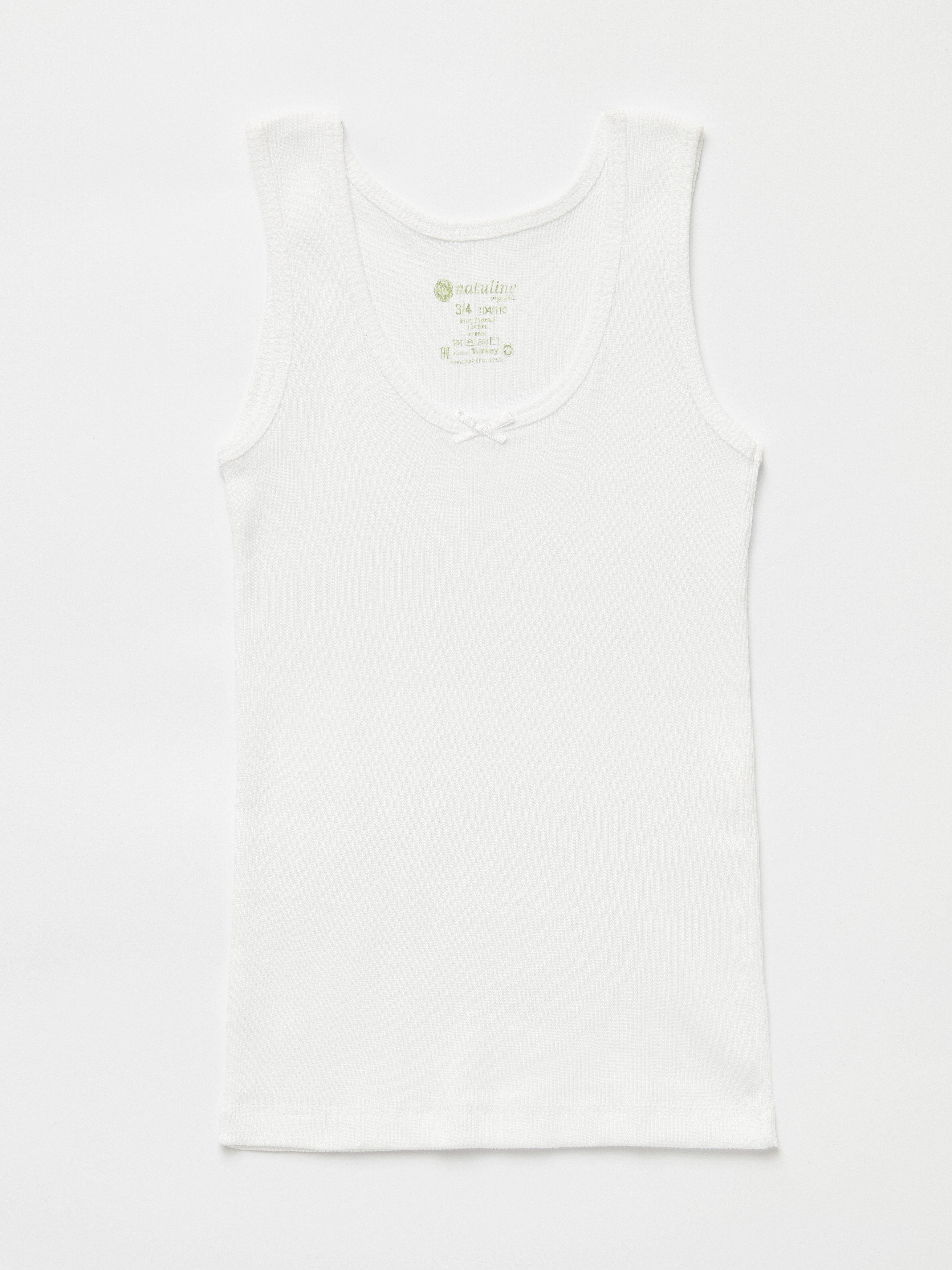 natuline Unterhemd 3er-Pack für Kinder Mädchen Weiß Ripp 100% Baumwolle (Set, 3-St., 3er-Pack) Achselshirt aus reiner Baumwolle mit gerippter Textilstruktur