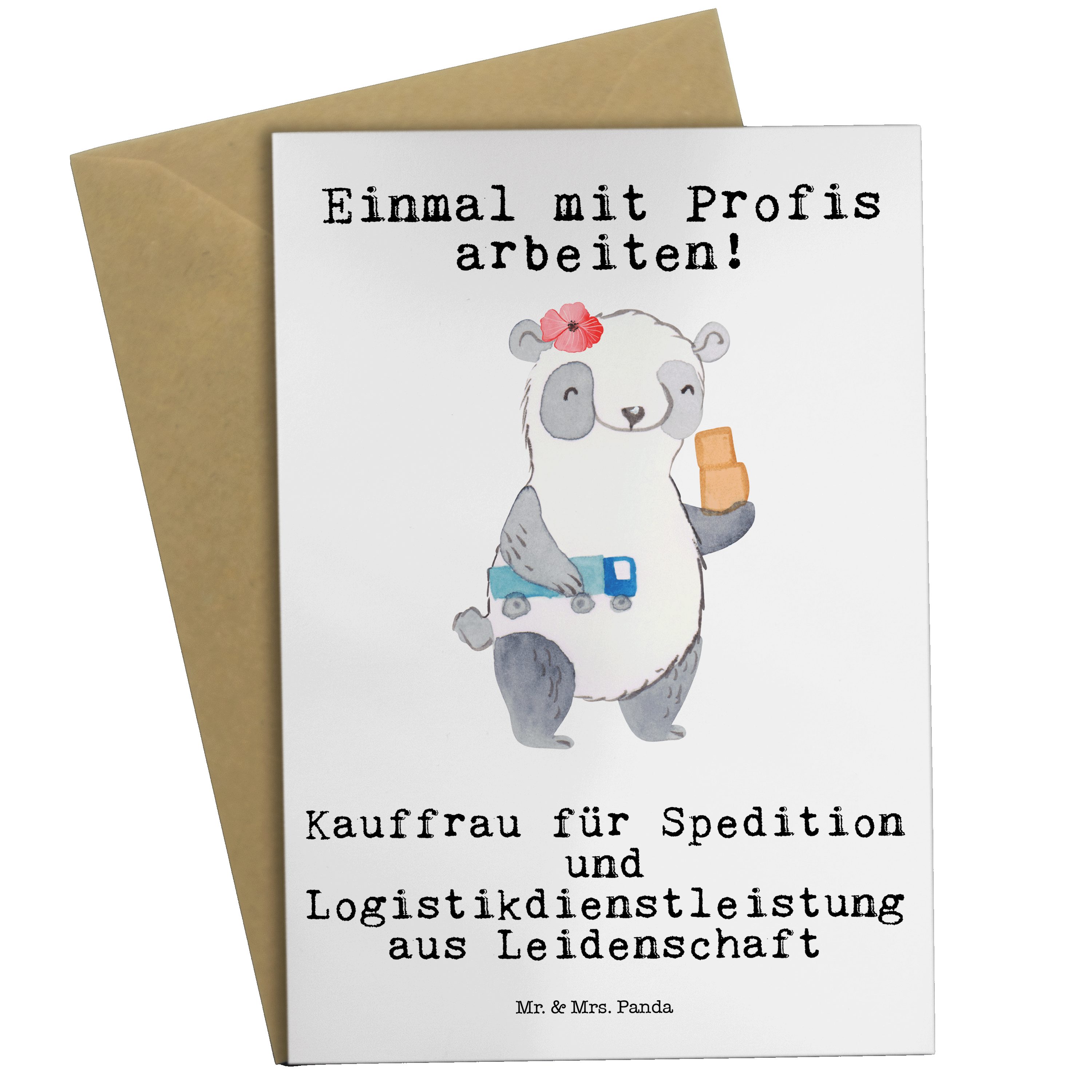 Panda aus Grußkarte Kauffrau Mrs. & Logistikdienstleistung Leidenschaft Spedition Mr. für - und