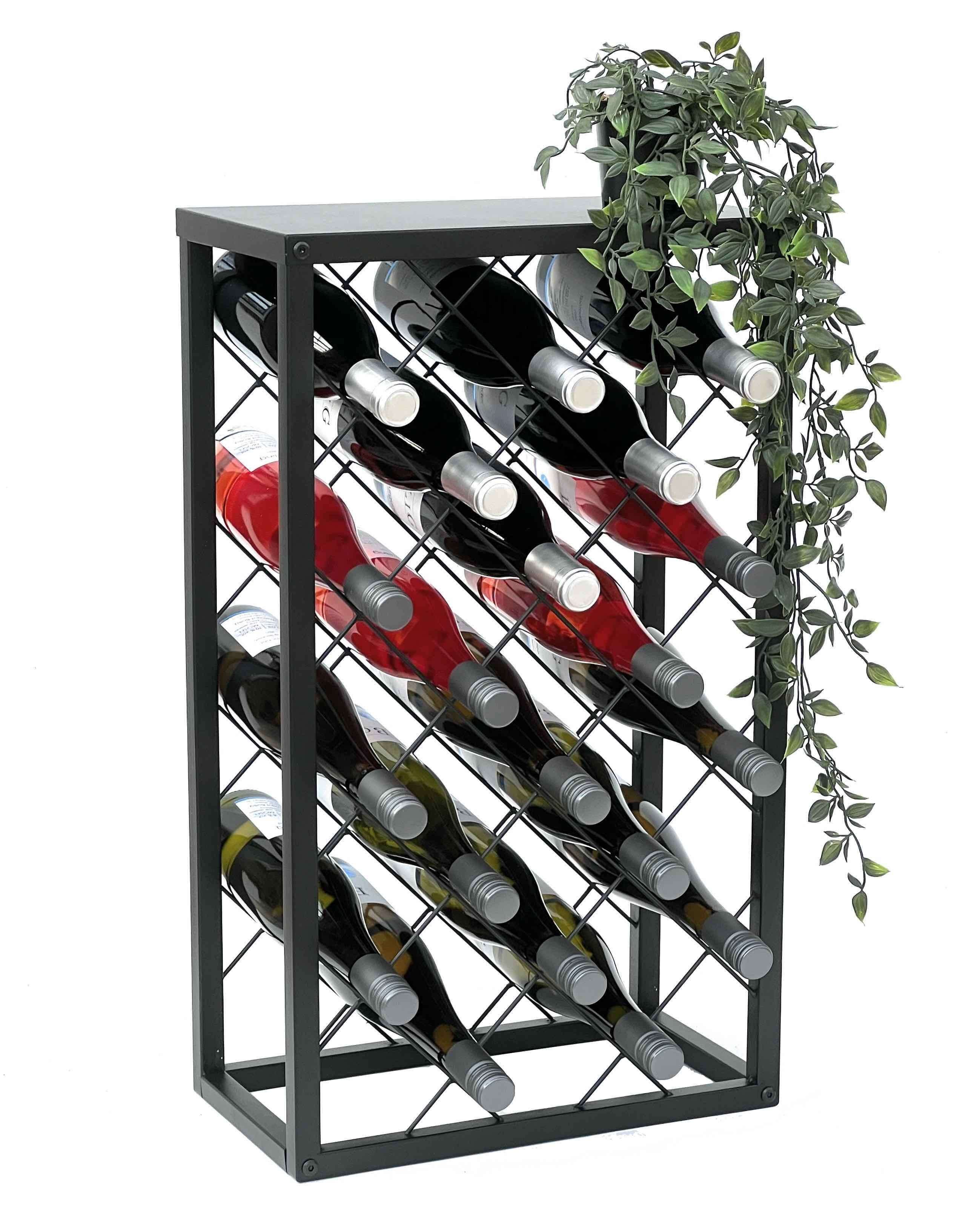 DanDiBo Weinregal Metall Schwarz Stehend 96434 68cm Weinhalter 20 Flaschen günstig online kaufen