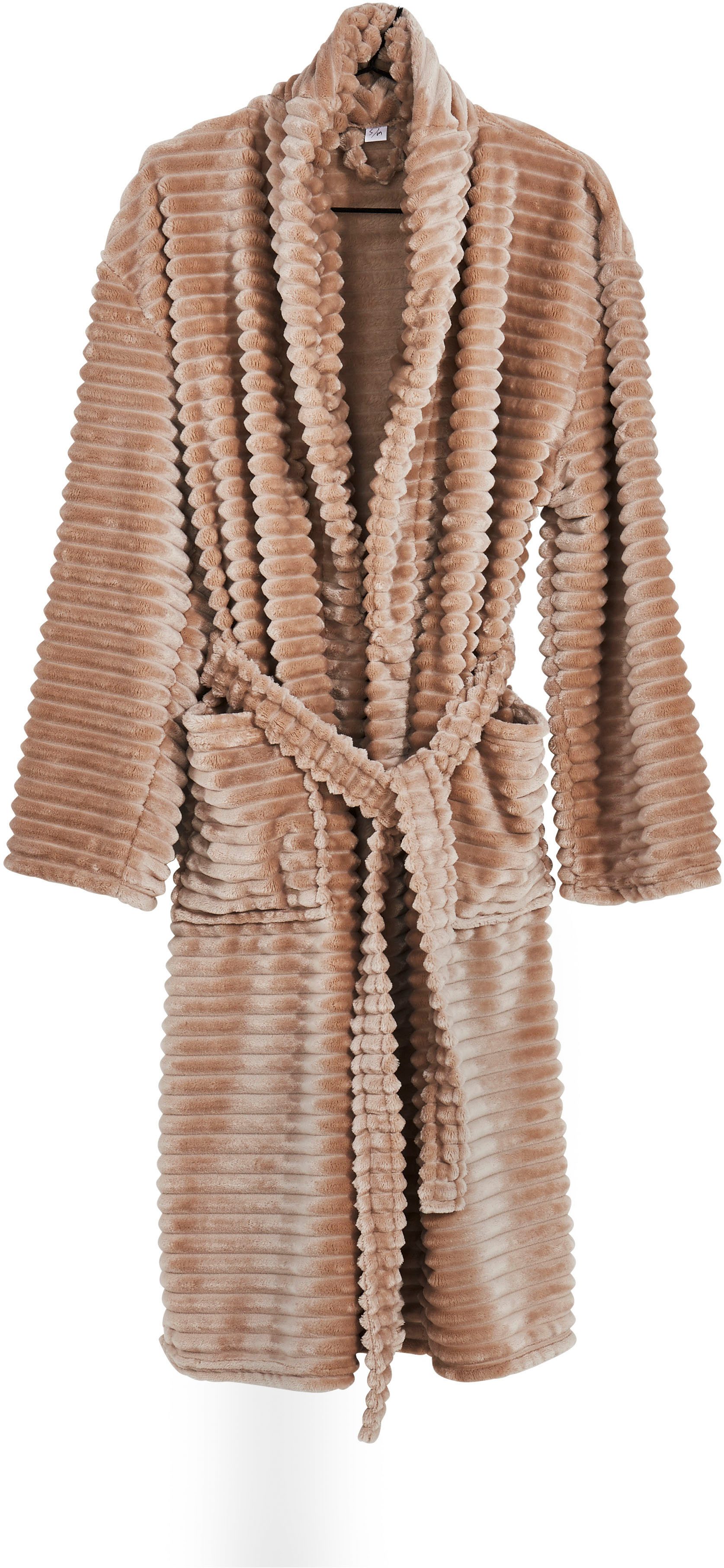 done.® Bademantel, Langform, Flanell, Kapuze, Gürtel günstig online kaufen