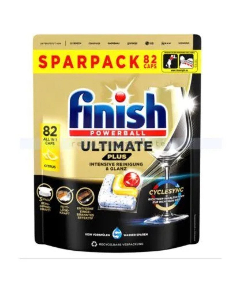 FINISH finish Calgonit Powerball Reinigung&Glanz Spülmaschinentabs 82St Spülmaschinentabs (packung, [82-St. Spülmaschinentabs Vor Gebrauch stets Etikett und Produktinformationen lesen)