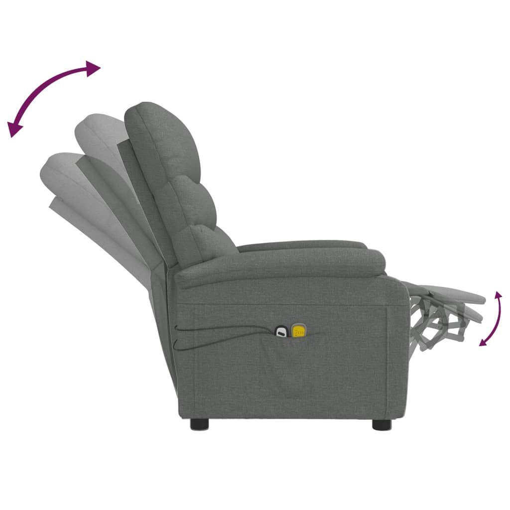 vidaXL Massagesessel Stoff Dunkelgrau Elektrisch (1-St) Massagesessel