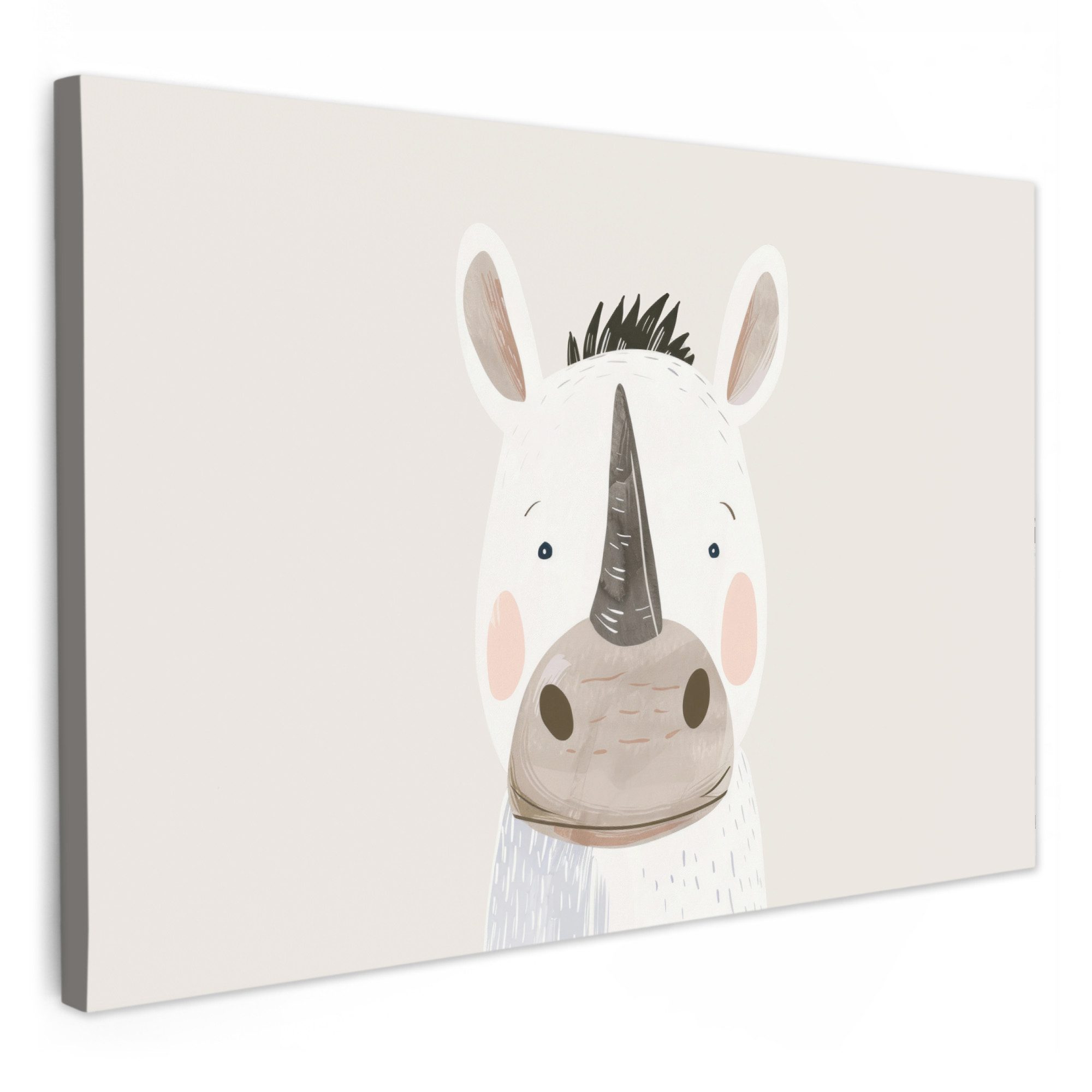 OneMillionCanvasses® Leinwandbild Rhinozeros - Wilde Tiere günstig online kaufen