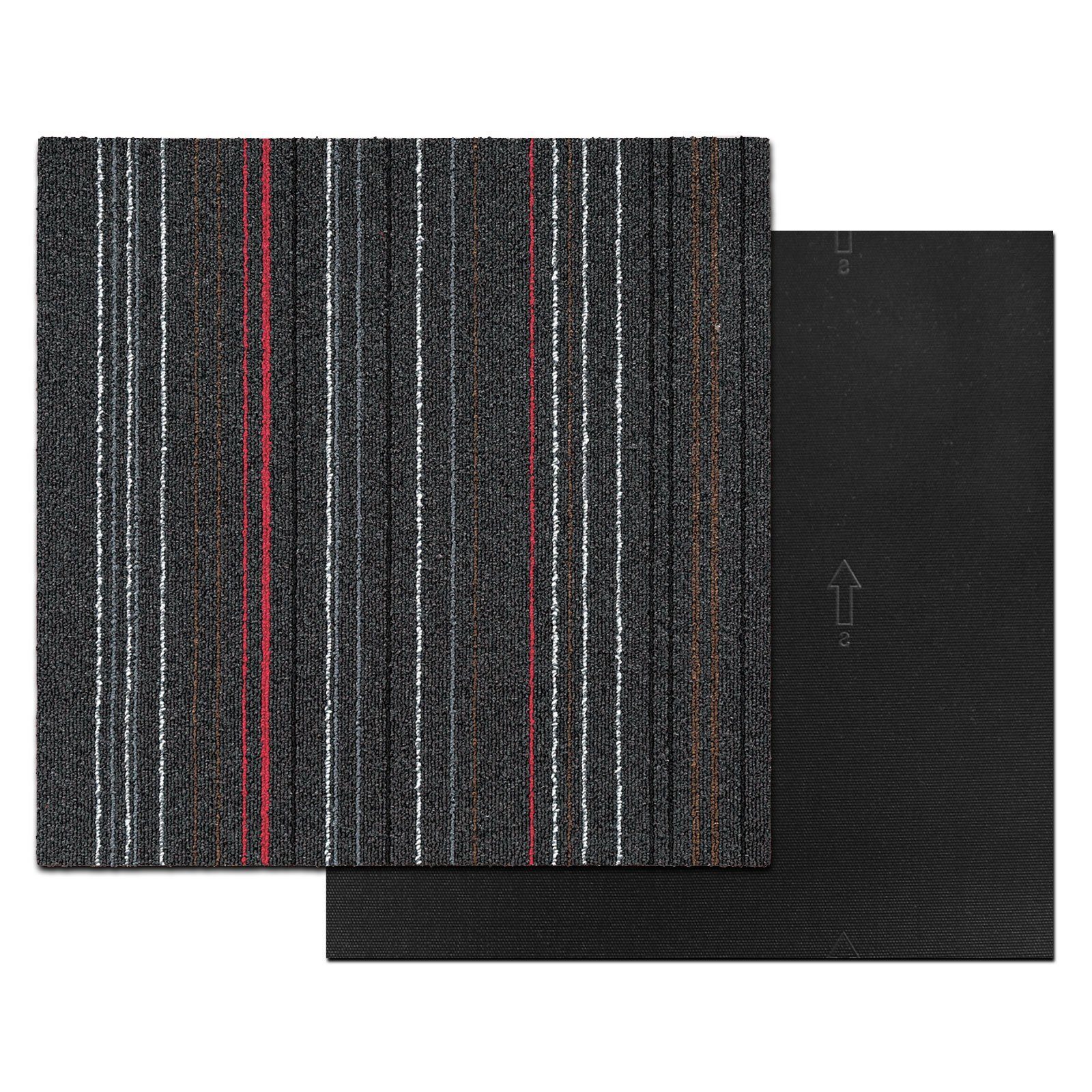 casa pura Teppichfliese Warsaw, Bodenschutz, Erhältlich in 5 Farben, 50 x 50 cm, Quadratisch, Höhe: 6 mm, Selbstliegend