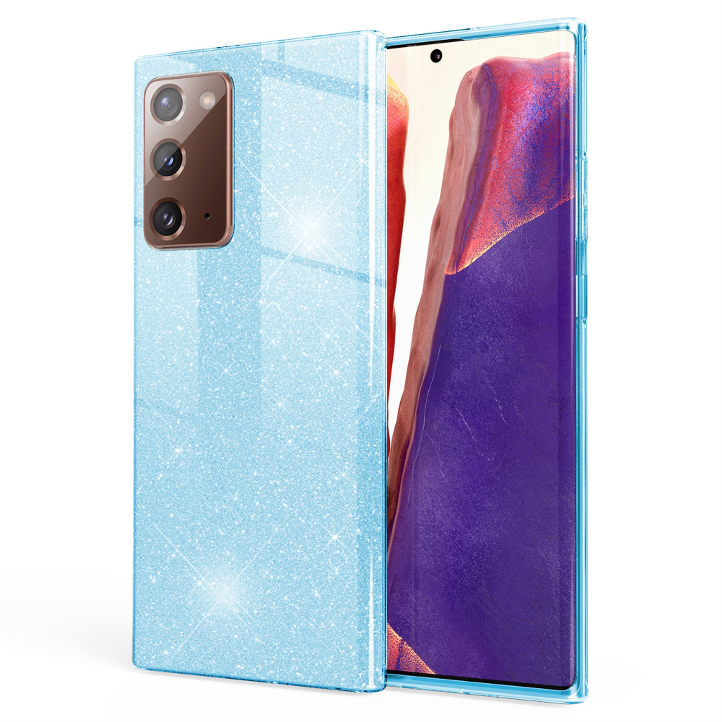 Nalia Smartphone-Hülle Samsung Galaxy Note 20 17 cm (6,7 Zoll), Glitzer Silikon Hülle / Glänzender Hybrid Schutz / Stoßfest & Robust