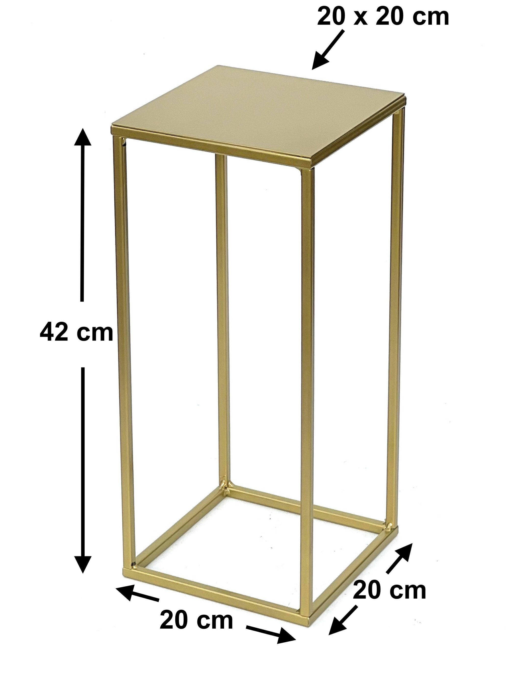 Metall 82-42 DanDiBo Gold Beistelltisch Blumenständer Blumenhocker Eckig cm Blumenständer