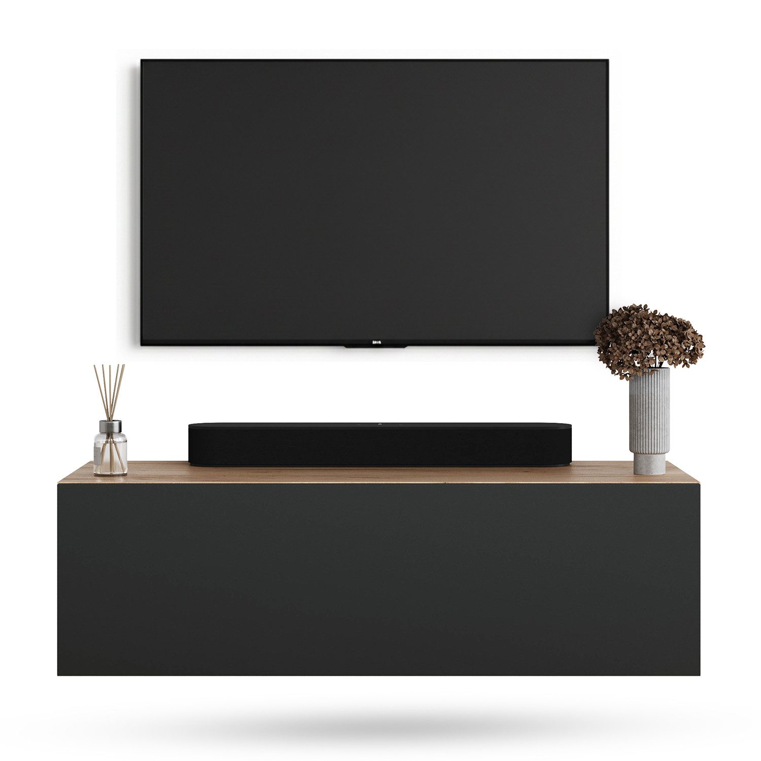 Planetmöbel TV-Board WEST TV Schrank (TV Lowboard, Fernsehschrank hängend oder stehend), Fernsehtisch 1x 100cm breit