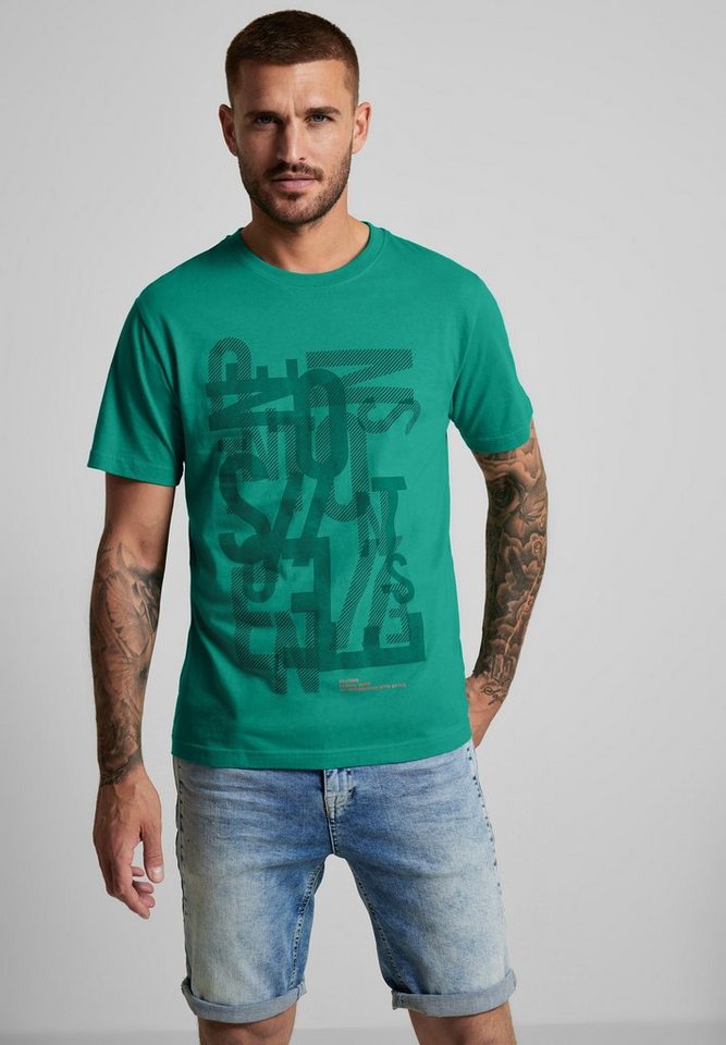 STREET ONE MEN T-Shirt, Wordingprint auf der Vorderseite