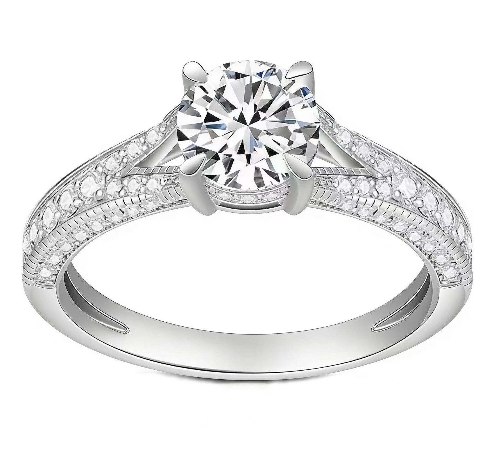 Jumpeak Verlobungsring Eheringe, Ring aus 14K Weißgold,1ct,D,VS1,3EX,Damen-Diamantring, Liebes geschenk für sie, Hochzeitsgeschenke, Geschenke für Frauen