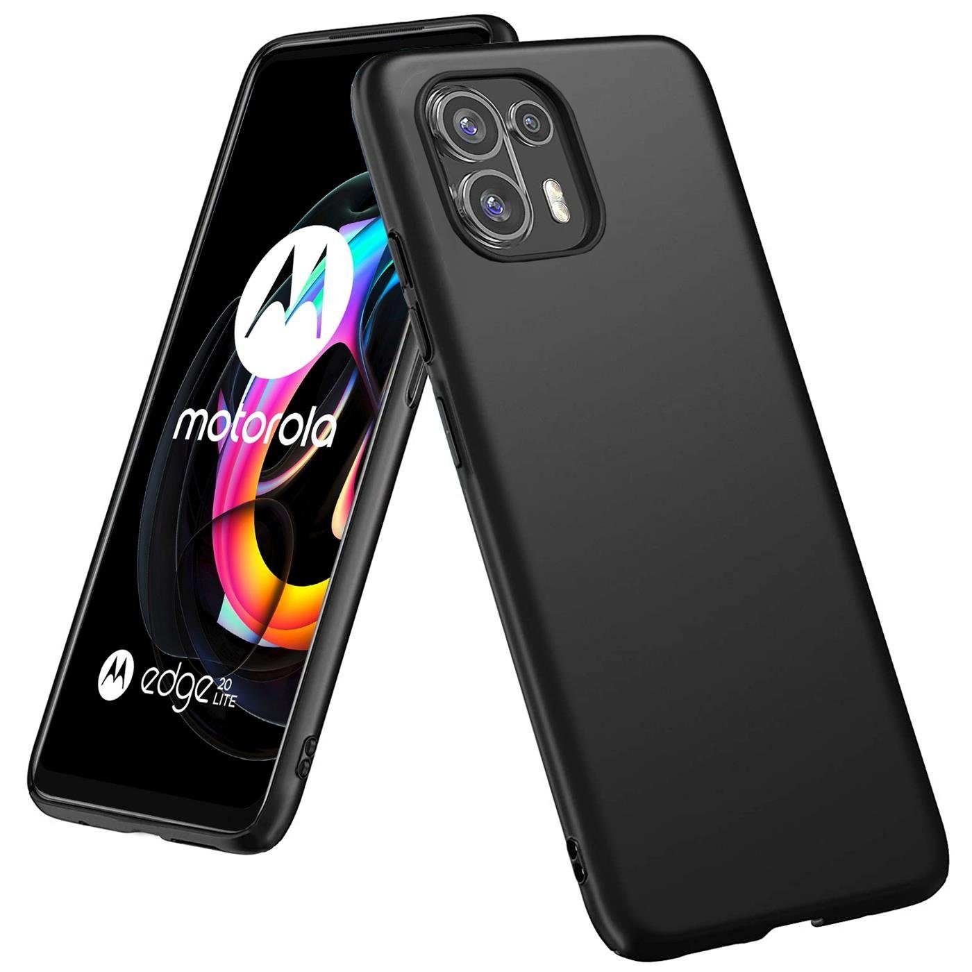 CoolGadget Handyhülle Black Series Handy Hülle für Motorola Edge 20 Lite 6,7 Zoll, Edle Silikon Schlicht Schutzhülle für Motorola Edge 20 Lite Hülle