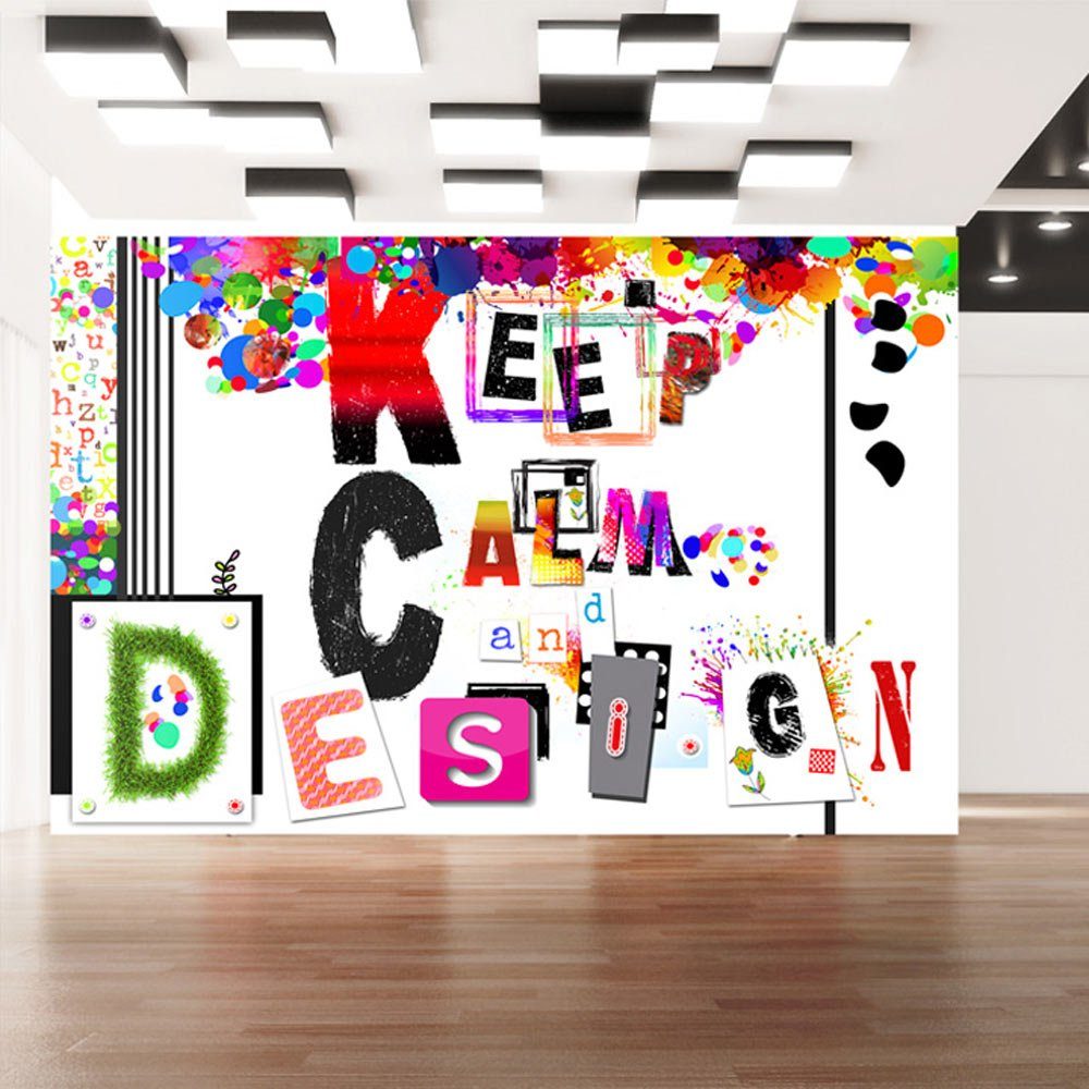 m, lichtbeständige halb-matt, Design Keep Calm and Tapete 1x0.7 KUNSTLOFT Vliestapete Design