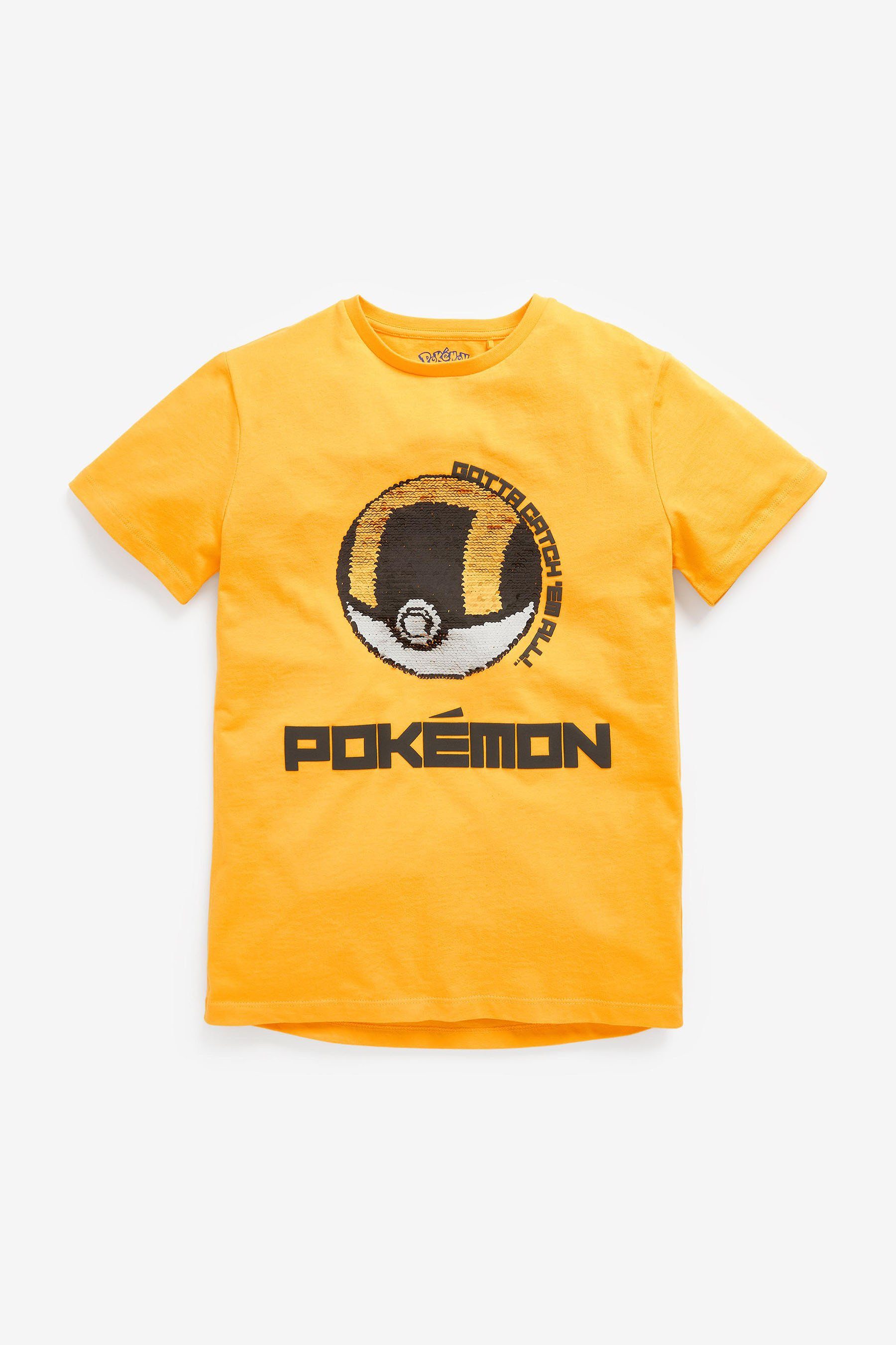 Next von mit (1-tlg) Minecraft T-Shirt Yellow T-Shirt Pokémon Pailletten