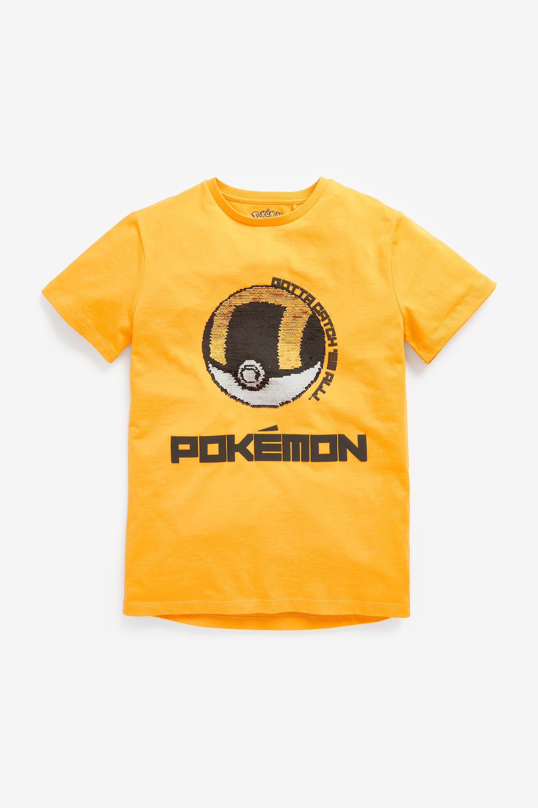 Next T-Shirt T-Shirt von Minecraft Pokémon (1-tlg) mit Yellow Pailletten