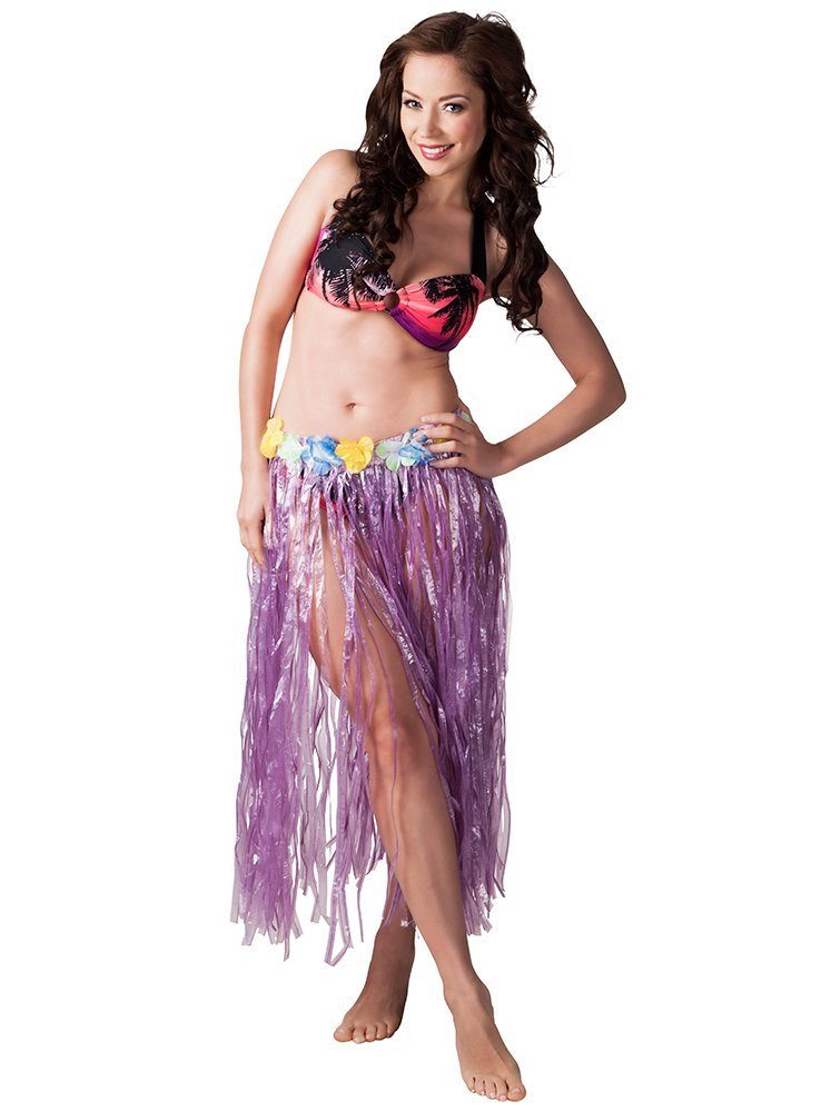 Boland Kostüm Hawaiirock lang (4 Stück), Südsee-Feeling pur: vier bunte Bas günstig online kaufen