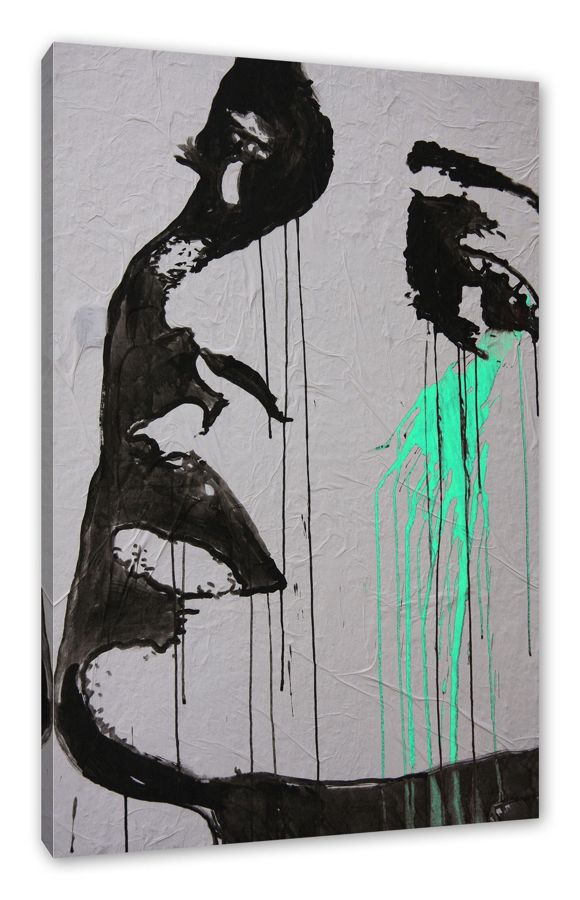 Pixxprint Leinwandbild Abstrakt gezeichnete Frau, Abstrakt gezeichnete Frau (1 St), Leinwandbild fertig bespannt, inkl. Zackenaufhänger